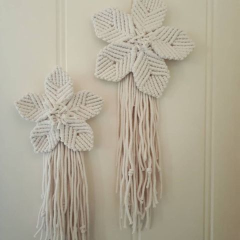 2 stk macrame makrame blomster