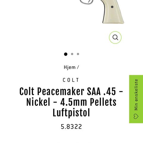 Colt Peacemaker SAA 4.5 pellet luftpistol