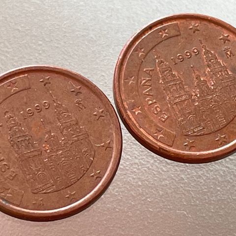 1 Euro Cent Spania 1999 mynter