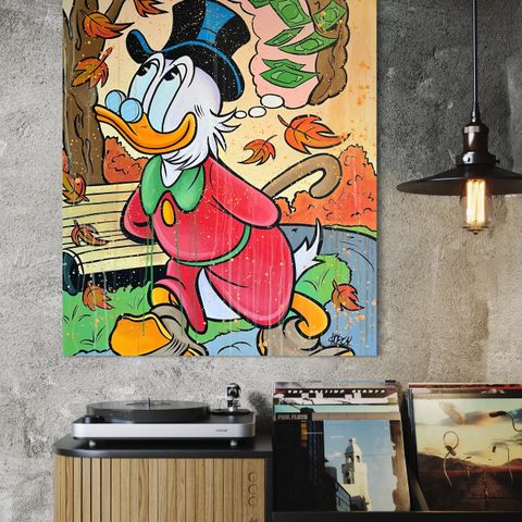 Originalt maleri på lerret: Onkel Skrue (Disney), 80x100cm