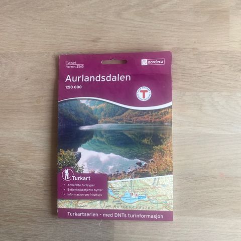 Kart over Aurlandsdalen
