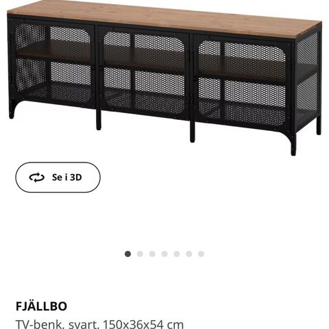 Tv-benk | Svart med brun topp | FJÄLLBO | 150x36x54cm | God stand!