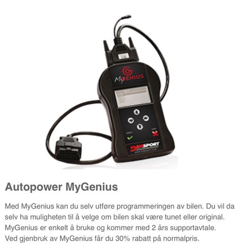 Autopower MYGENIOUS tuning system.