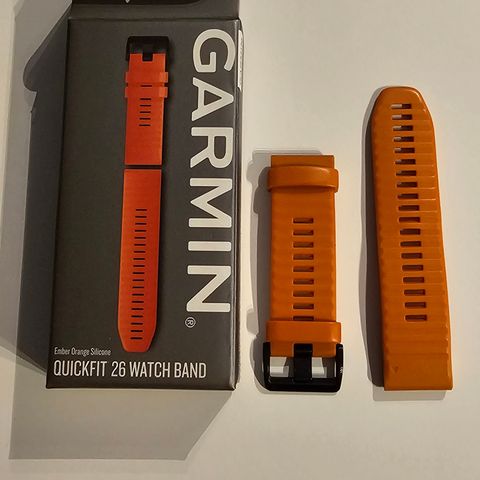 Rem i silikon, 26 mm, quickfit selges (passer bl. a. Garmin Fenix 6X)