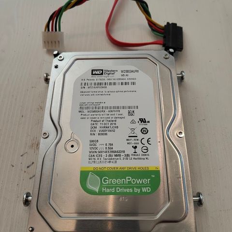 WD 500GB WD5000AURX SATA 6Gb/s 3.5" Harddisk