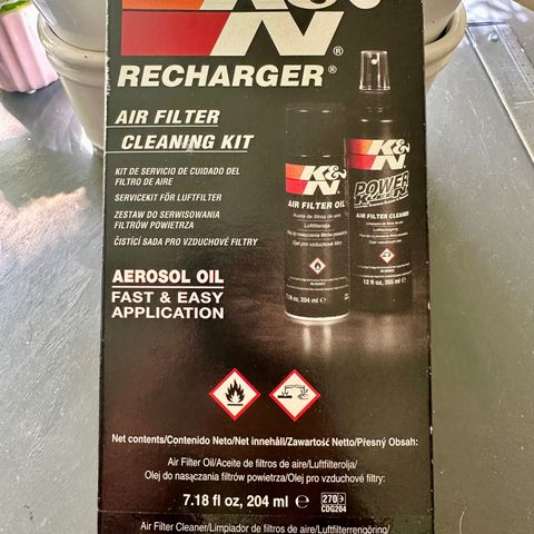 K&N Air Filter Cleaner Kit. Luftfilter renser og vedlikehold kit. Ubrukte.