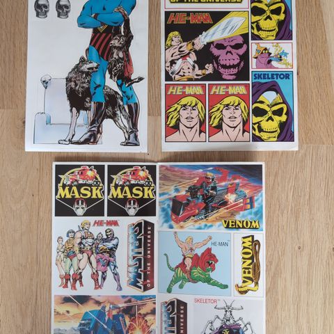He-man/MASK/Fantomet/Venom klistremerker, vintage