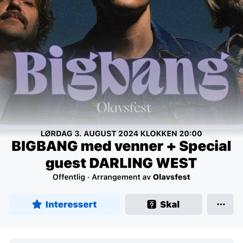 Konsert BigBang Olavsfest/Trondheim