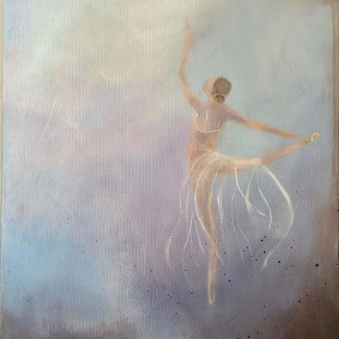 Vakkert maleri med ballettdanser/ ballerina