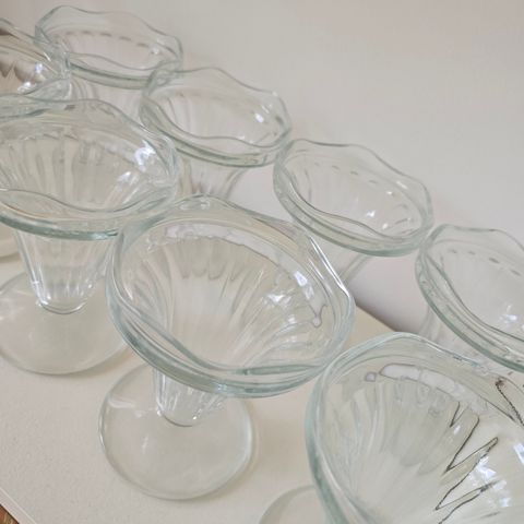 9 Vintage dessertglass / iskremglass