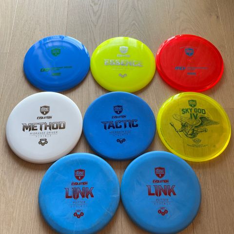 8 stk Discmania disker til frisbeegolf. Startsett!