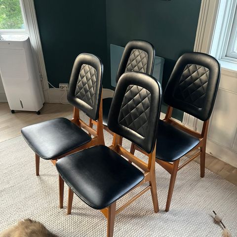 4 retro teak spisestoler