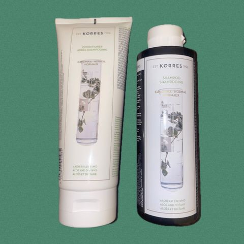 Korres Aloe & Dittany shampoo og conditioner