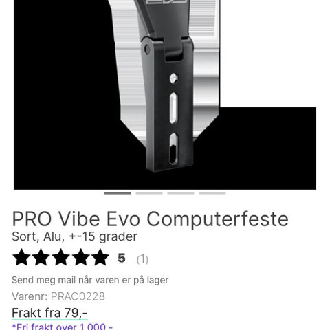 Pro Vibe evo computer feste garmin wahoo landevei