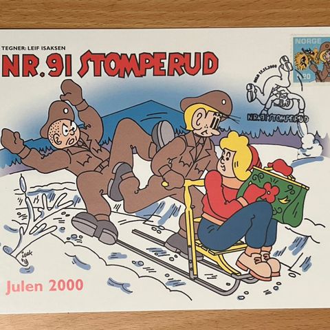 Nr. 91 Stomperud - postkort stemplet første dag NK 1407