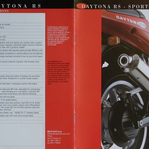 Moto Guzzi Daytona RS- SPORT 1100 brosjyre