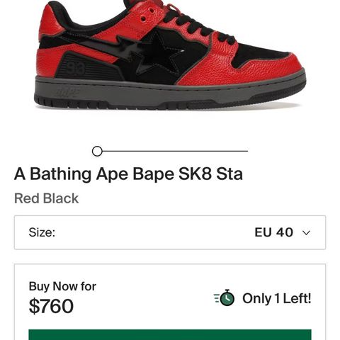 A Bathing Ape Bape SK8 Sta red/black