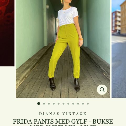 Frøken Diana Frida pants lime str 40