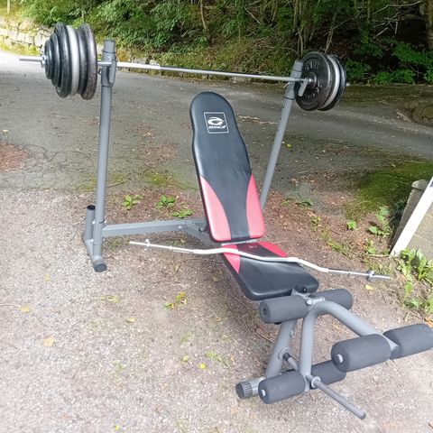 Benkpress med 105kg vektskiver.