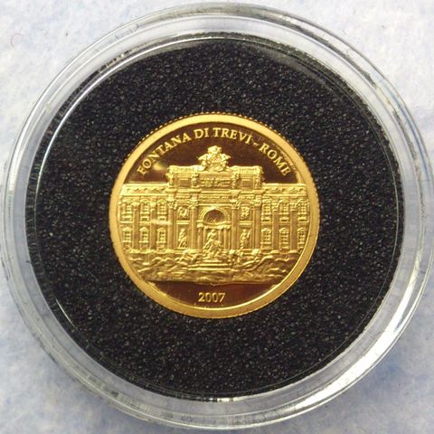 2007, Trevifontenen i Roma, 1/25 oz, 9999 gull.