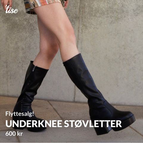 Underknee støvletter strl. 38