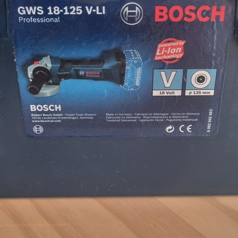 Bosch GWS 18-125 V-LI vinkelsliper