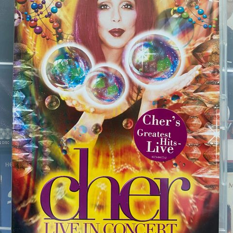 CHER DVD : LIVE IN CONCERT, SELGES FOR 80,-.