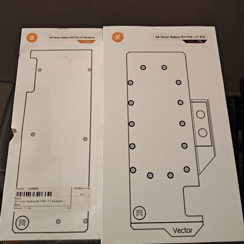 Uåpnet EK Vector Radeon RX5700 + XT water block + backplate