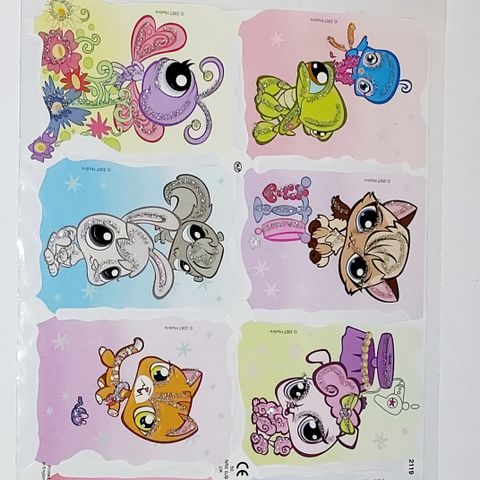 2 LITTLEST PET SHOP GLANSBILDER ARK.MLP.UÅPNET.