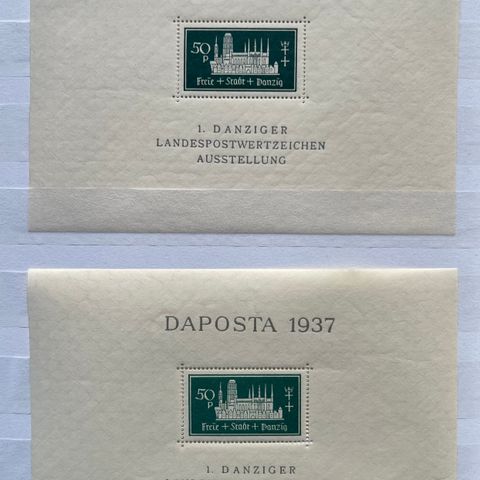 Danzig DAPOSTA 1937 Michel Block 1-2 A+B postfrisk