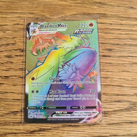 Blaziken vmax 200/198 secret rare chilling reign