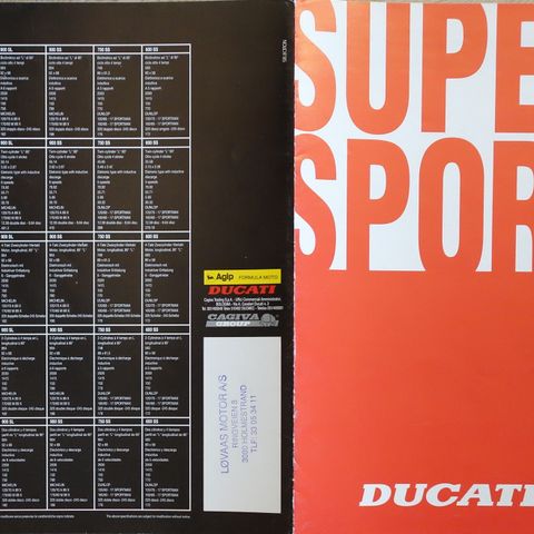 DUCATI SUPER SPORT 600, 750, 900 og 900 super light brosjyre