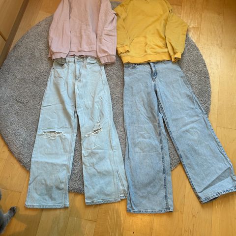 Jeans og hettegensere, 10-12 år