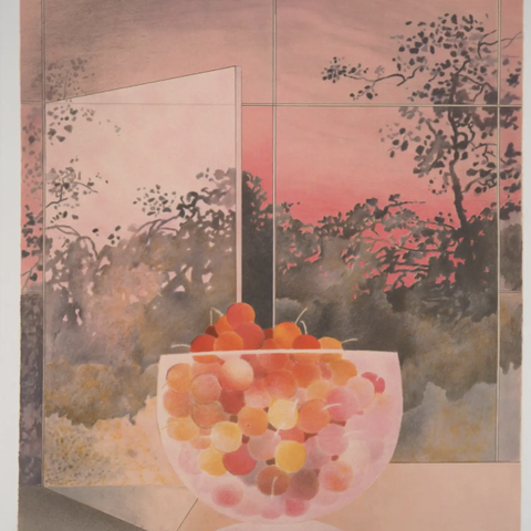 "Cherries"  : Moderne håndsignert litografi av Pierre Garcia Fons