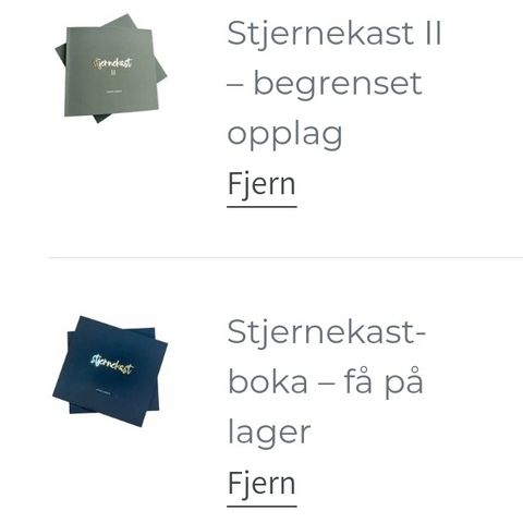 Signerte, ubrukte STJERNEKAST-bøker