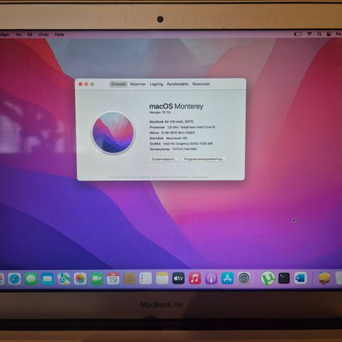 Strøken MacBook air 13inch 2017