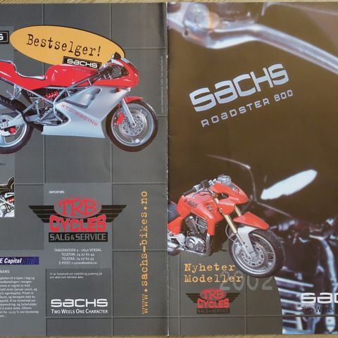 SACHS Roadster 800 125, 600 og 800cc brosjyre norsk brosjyre 2002