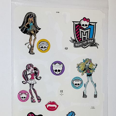 2 MONSTER HIGH GLANSBILDER ARK.MLP.UÅPNET.