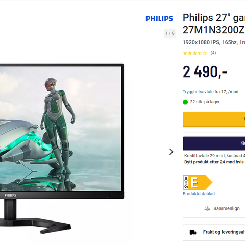 Philips 27" gamingskjerm