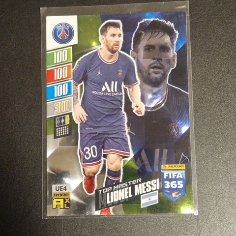 Lionel Messi Top Master Rare PSG Panini Adrenalyn XL