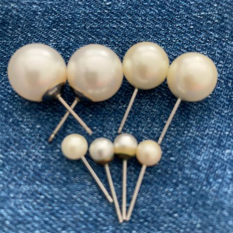 4 par perle øredobber
