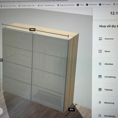 Ikea PAX skyvedørs garderobe (lite brukt/som ny)