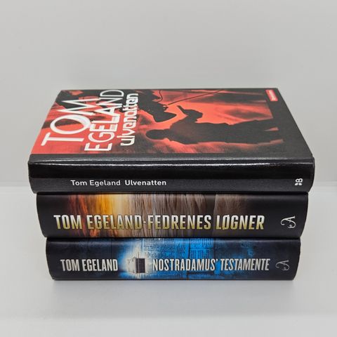 3 stk Tom Egeland hardcover bøker