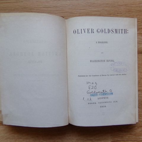 "Oliver Goldsmith - A biography" - Washington Irving