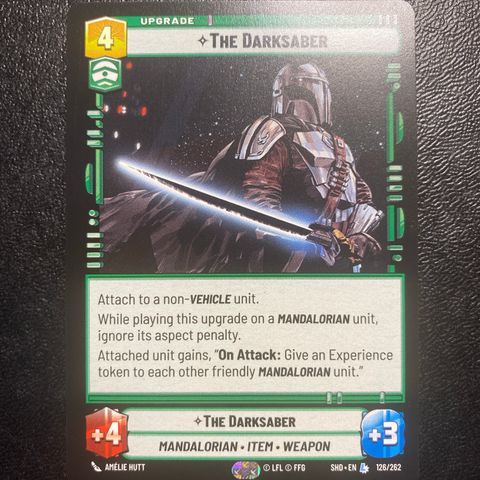 The darksaber legendary Star wars unlimited samlekort