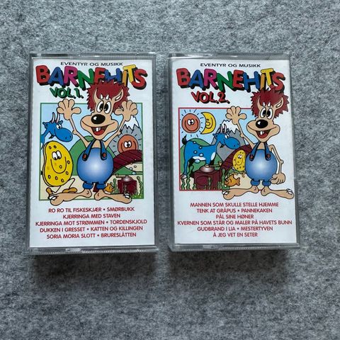 BARNEHITS 1 & 2 (kassetter fra 1992)