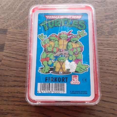 TEENAGE MUTANT HERO TURTLES FIRKORT. 1991. NORSK KORTSTOKK.