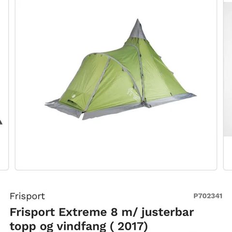 Frisport extreme 8 lavvo selges