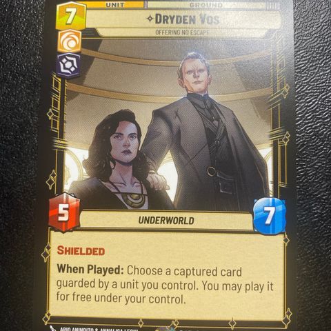 Dryden Vos legendary Star wars unlimited samlekort