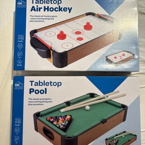 Tabletop Air Hockey og Tabletop Biljard